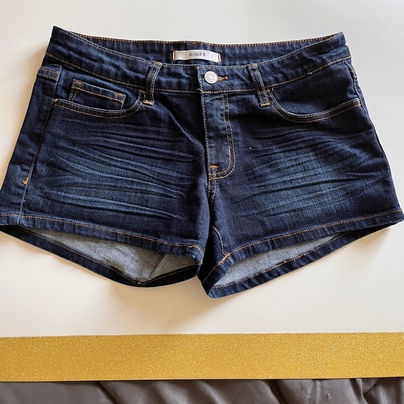 Klique B Women's Dark Blue Denim Shorts sz M - Picture 1 of 5